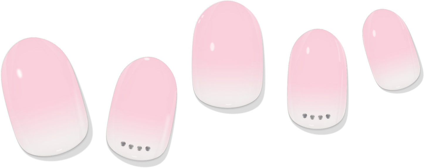 Soft Pink Gradient Embellished Gel Nail Wrap
