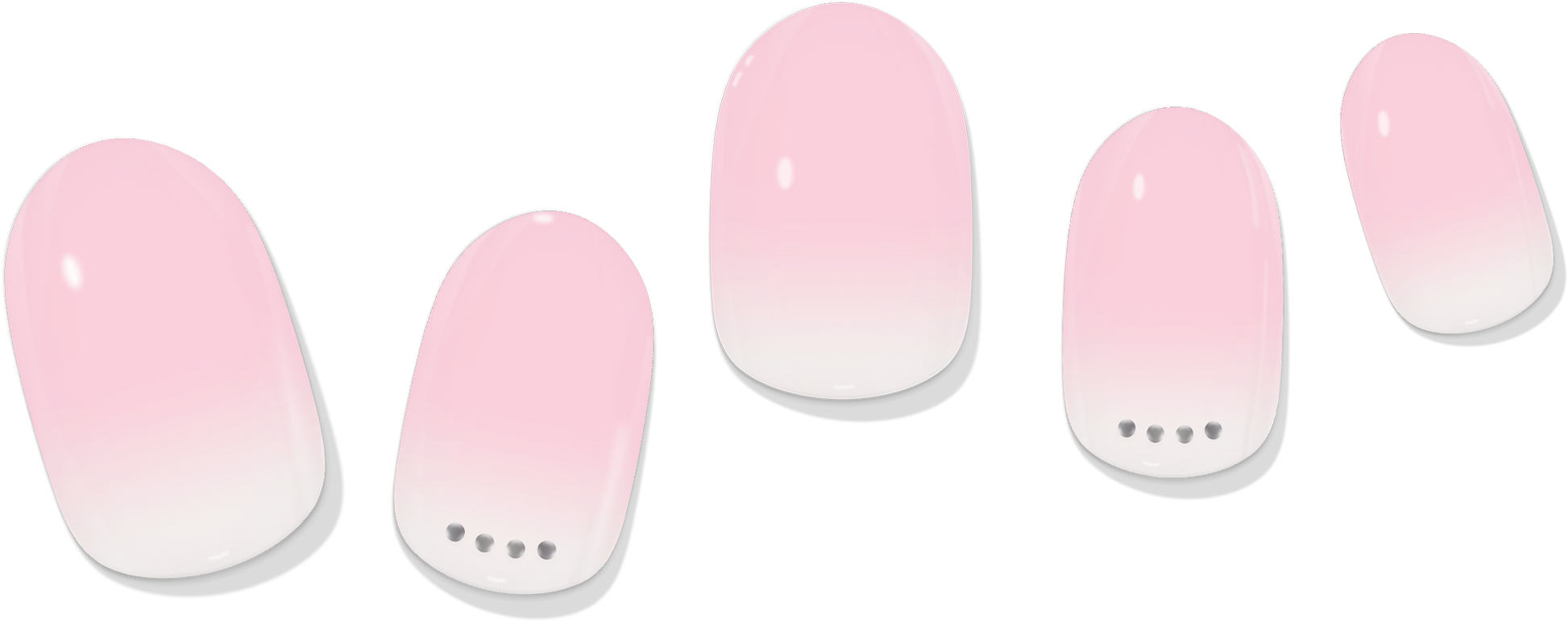 Soft Pink Gradient Embellished Gel Nail Wrap