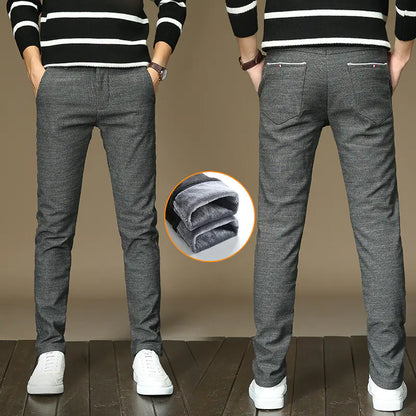 Thickened Fleece Men's Warm Casual Long Pants