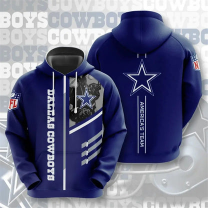 Men's NFL 3D Digital Print Hoodie - Loose Fit