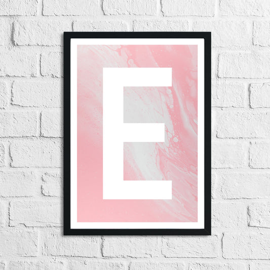 Personalised Pink Marble Initial Children's Teenager Room Wall Decor Print by WinsterCreations™ Official Store