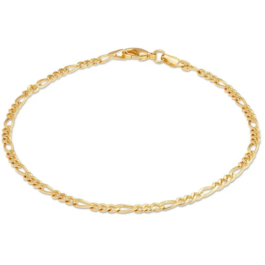 RMZ GOLD NYC 18K Gold Plated 4mm Figaro Anklet