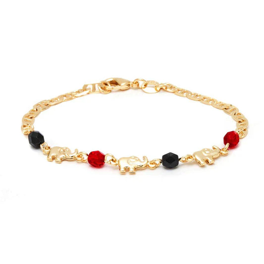 RMZ GOLD NYC 18K Gold Plated Red & Black Mariner Bracelet