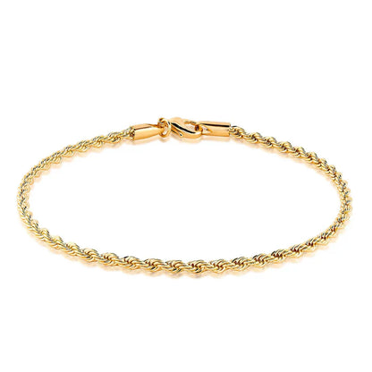 RMZ GOLD NYC 18k Gold Plated Braided Rope Anklet