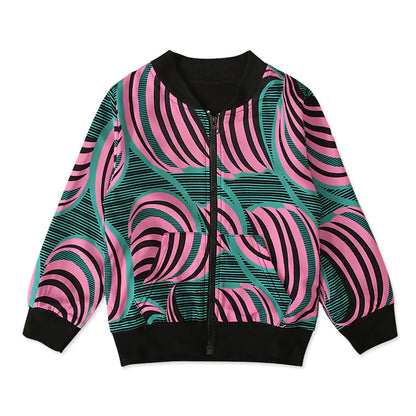 Bohemian Style Printed Top and Zip Jacket for Kids