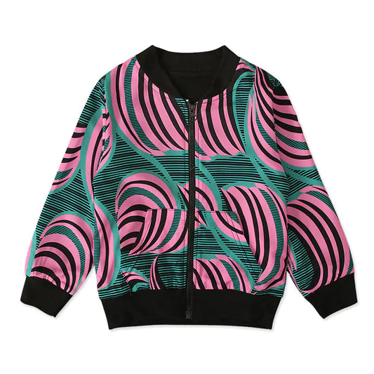 Bohemian Style Printed Top and Zip Jacket for Kids