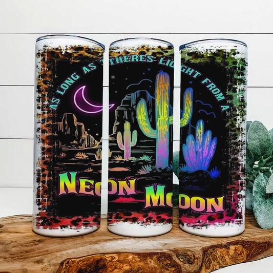 Neon Moon|Skinny Tumbler|Optional Bluetooth Speaker| Speaker Color Varies by Rowdy Ridge Co