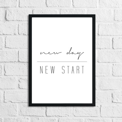 New Day New Start Inspirational Home Wall Decor Quote Print by WinsterCreations™ Official Store