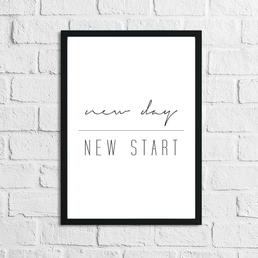 New Day New Start Inspirational Home Wall Decor Quote Print by WinsterCreations™ Official Store