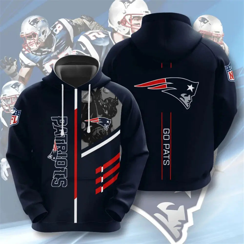 Men's NFL 3D Digital Print Hoodie - Loose Fit