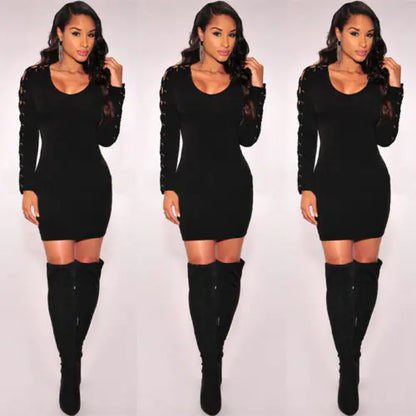 Sexy Bandage Bodycon Long Sleeve Evening Dress
