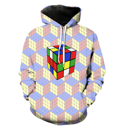 Digital Print Hoodie for Couples - Casual Loose Fit