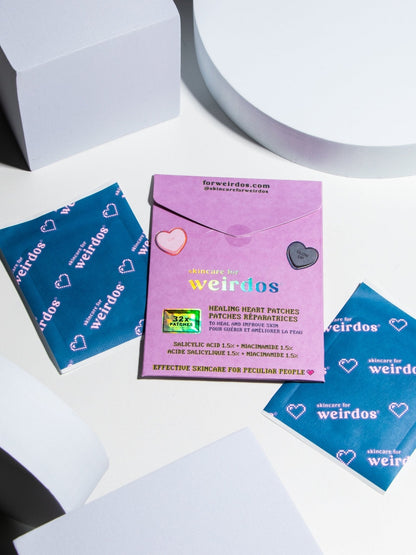 32x Healing Heart Pimple Patches by Skincare for Weirdos