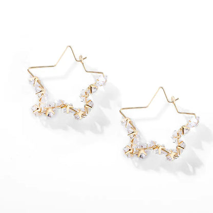 Stylish Geometric Star Design Big Hoop Earrings for Women