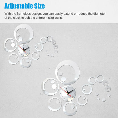 3D DIY  Home Modern Large Wall Clock Sticker Home Room Decor Art Decor22 - Red _mkpt44 by Js House