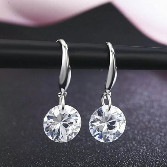 18k Gold Plated Earrings Drop Dangle Women Crystal Stud Cz Hoop White Jewelry