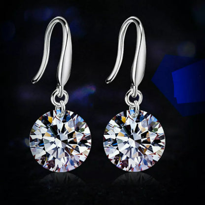 18k Gold Plated Earrings Drop Dangle Women Crystal Stud Cz Hoop White Jewelry