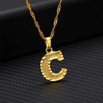 Gold-Plated 26 English Letters Pendant Necklace