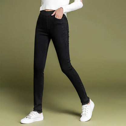 High-Waisted Stretchy Women's Jeans in Four Colors