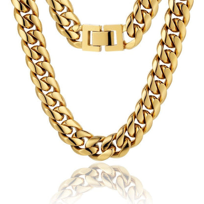 The Golden Time II® - 12mm Miami Cuban Link Chain 18K Gold Plated by Bling Proud | Urban Jewelry Online Store