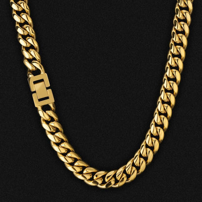 The Golden Time II® - 12mm Miami Cuban Link Chain 18K Gold Plated by Bling Proud | Urban Jewelry Online Store