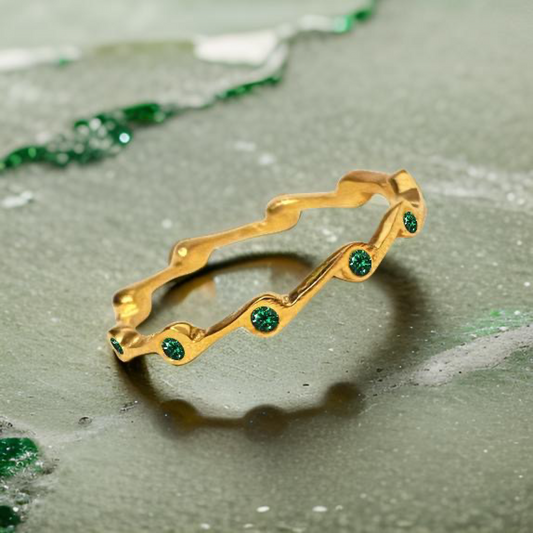 Emerald Birthstone Stacker Ring by The Urban Charm