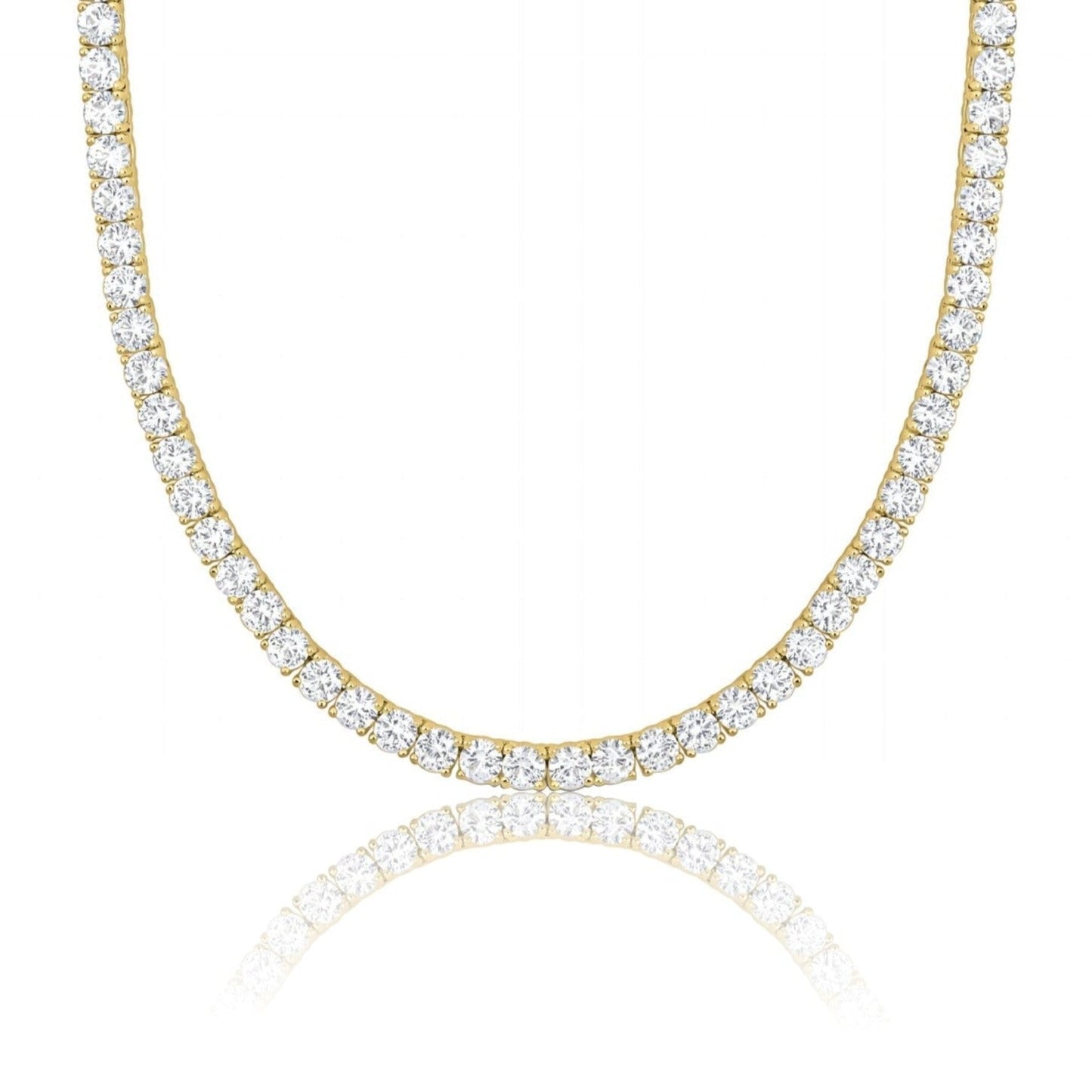 VVS1 Moissanite Diamond 925 Sterling Silver Tennis Chain in 14K Gold by Bling Proud | Urban Jewelry Online Store
