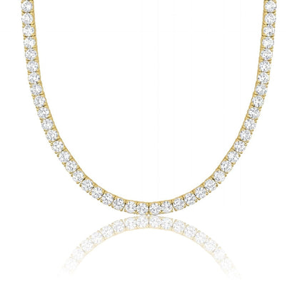 VVS1 Moissanite Diamond 925 Sterling Silver Tennis Chain in 14K Gold by Bling Proud | Urban Jewelry Online Store