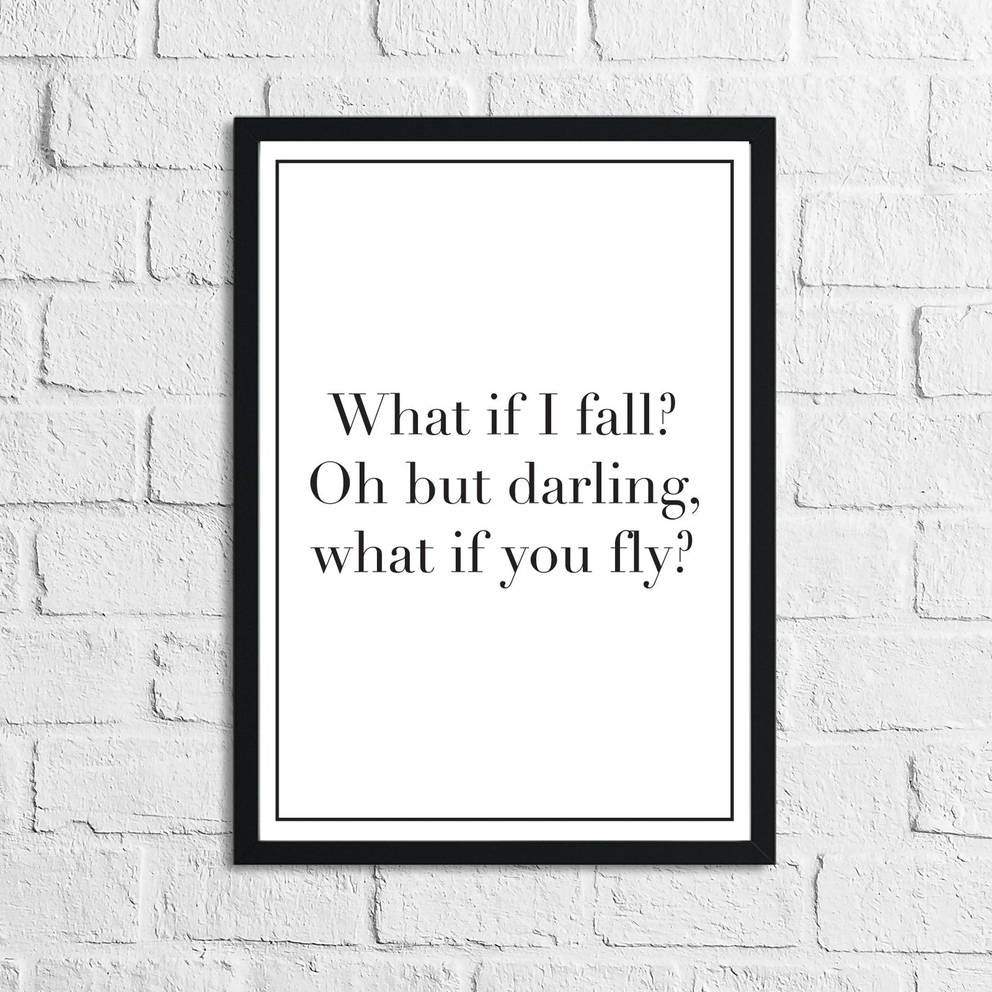 What If I Fall? Children's Room Quote Wall Decor Print (Font/Border Colour Editable) by WinsterCreations™ Official Store
