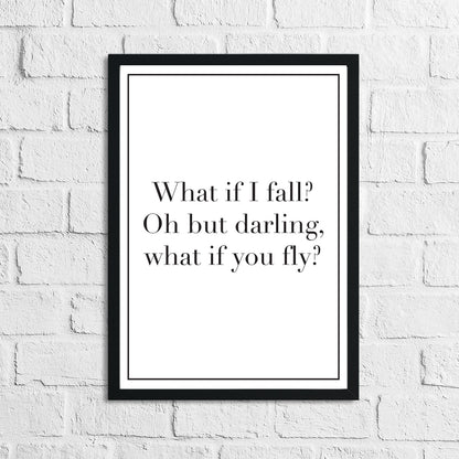 What If I Fall? Children's Room Quote Wall Decor Print (Font/Border Colour Editable) by WinsterCreations™ Official Store