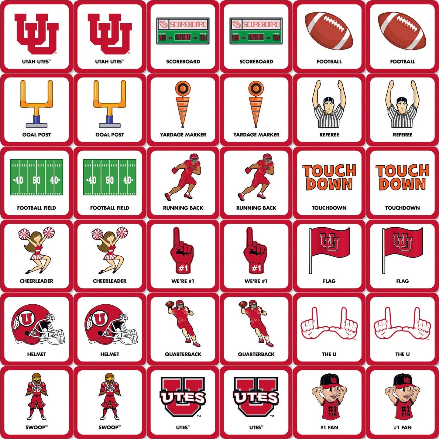 Utah Utes Matching Game by MasterPieces Puzzle Company INC