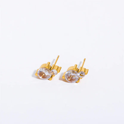 Titanium Steel Gold-Plated December Birthstone Earrings