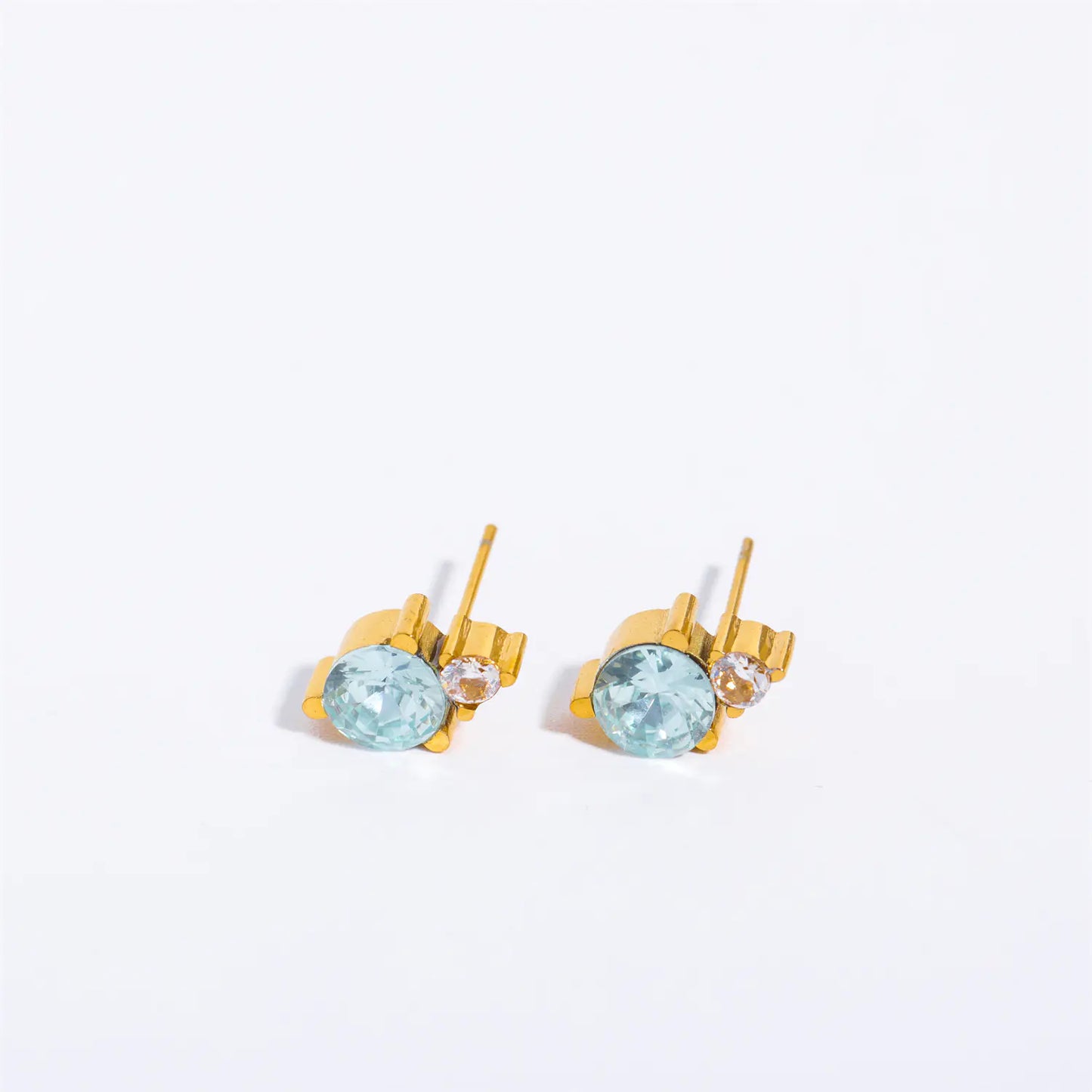 Titanium Steel Gold-Plated December Birthstone Earrings
